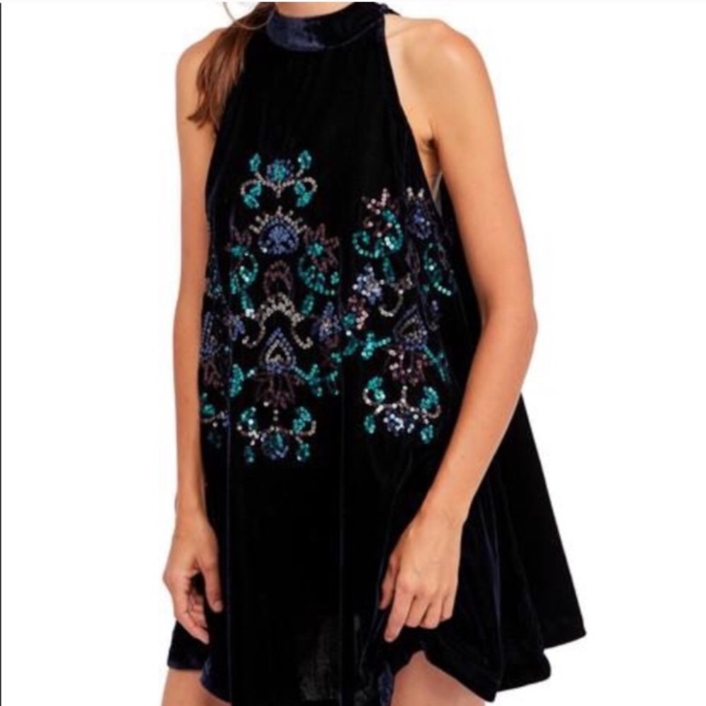 Free People Jill’s sequin swing dress velvet